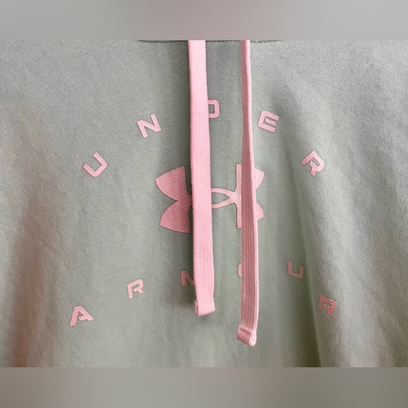 Under Armour Women's 1X Mint Green Hoodie Cozy Pastel Athleisure Designer Cotton - Picture 6 of 14